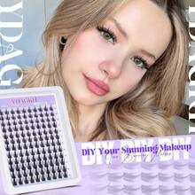 050Lash Clusters Manga Eyelash Clusters Spiky Cluster Eyelash Extensions 10-16mm Anime Lash Extension C Curly Cosplay Doll Cluster Eyelashes 120Pcs DIY Individual Cluster Lashes Thin Band-1 - Anime 02 - 查看 7
