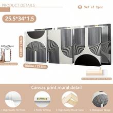 Bộ 3 bức tranh vải canvas không khung và áp phích, nghệ thuật hình học trừu tượng hiện đại theo phong cách Bohemian, trang trí nhà cửa, tranh tường, trang trí phòng, bản in có độ phân giải cao, quà tặng ngày lễ, phòng khách, phòng ngủ, phòng ăn, nghệ thuật trang trí tường văn phòng, áp phích, nghệ thuật treo tường, đồ trang trí phòng, mùa thu, hiện đại (khung tùy chọn) - màu đen - Xem 14
