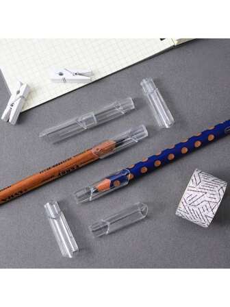 3 件/5 件/7 件套装兼容晨光 1.05 毫米超厚笔杆保护帽、透明铅笔延长器