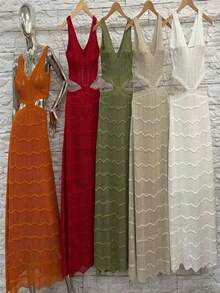 Women Sweater Dresses - White - View 2