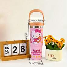 Sanrio Sanrio 1pc Sanrio Kitty Cat 30oz Insulated Stainless Steel Vacuum Glass Tumbler With Lid And Straw, Suitable For Water, Iced Tea, Coffee, Smoothie; 30oz Reusable Stainless Steel Double Wall Vacuum Bottle With Handle, Suitable For Outdoor Activities, Camping, Hiking And Travel; 30oz Portable Stainless Steel Metal Drinking Cup Sports Bottle, Water Bottle For Outdoor