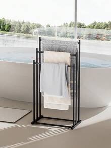 Toalheiro moderno de 3 níveis com rodinhas, organizador independente para toalhas e acessórios de banheiro, adequado para casa, dormitório universitário, piscina, banheira - acessório de banheiro moderno que economiza espaço - Multicolorido - Ver 4