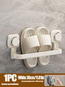 No-Drill Bathroom Shoe Organizer – Strong Suction Cup Mount – Holds 3-4 Pairs – Space-Saving Design