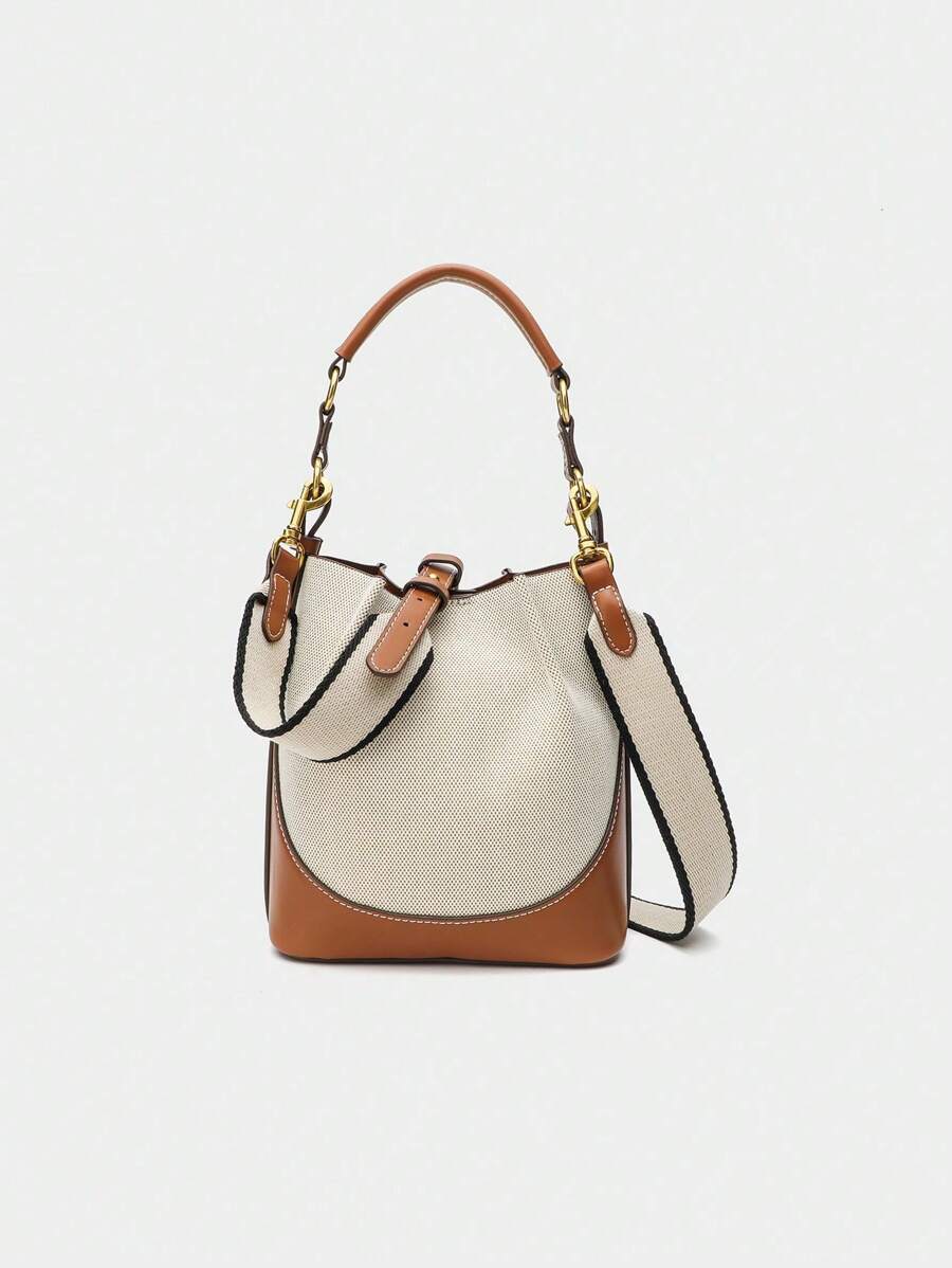 Nova bolsa marrom plissada com cordão para mulheres, bolsa transversal de alça larga, versátil