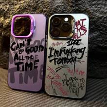 bandai Funda de teléfono personalizada con doble sombra y diseño desordenado en inglés compatible con iPhone 16 Pro Max, 15, 14, 13, 12, 11
