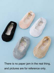 5 Pairs Girls Lace Non-Slip Liner Socks, Suitable For Summer - Multicolor - View 10