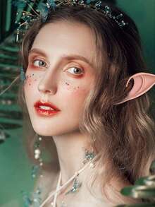 1 Pair Fairy Pixie Elf Ears - Cosplay Soft Pointed Ears Elven Masquerade Vampire Fairy Ears Makeup Costume Accessories, Cross-Border Halloween Elf Ears Cos Props Elf Ears Vampires Dentures Fairy Fake Ears - Multicolor - View 2