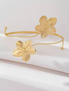 1 件多功能双花金色臂章，实用的四季配饰 - 金色 - 查看 4