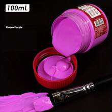 Fluorescent Acrylic Paint, 100ml/3.38oz , Non-Fading, Rich Vivid Pigments,(Not Shiny) Assorted Fluorescent Colors, Fast Dry Formula, Non-Toxi - one-size - View 7