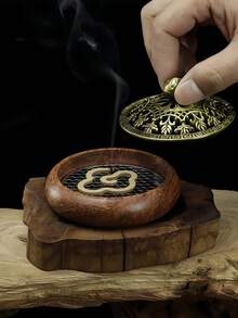 1/2/45 chiếc lư hương gỗ óc chó/gỗ mun, giá đỡ que hương, lư hương/giá đỡ/chân đế bằng gỗ, que hương thủ công, que hương/hương trầm/que hương cổ điển sáng tạo, thích hợp cho việc tạo hương thơm trong nhà và thiền định. - màu nâu - Xem 1