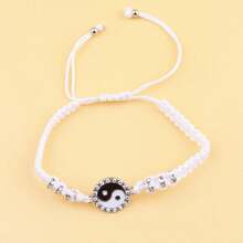 6 Stücke/Set DIY Schmuckverbinder, Schwarz & Weiß Yin Yang Legierung Taoistische Serie Ohrringe, Armbänder, Anhänger Handarbeits Materialien - Tratsch - Übersicht 6