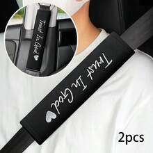 2pcs Embroidered Car Seat Belt Covers, Universal For Men And Women,Car Accessories - Multicolor - View 6
