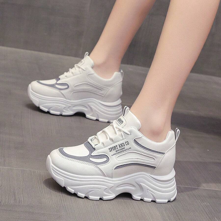 Women's Chunky Sneakers, 2025 New Thick-Sole Casual Sports Shoes, Comfortable Breathable Design For Autumn