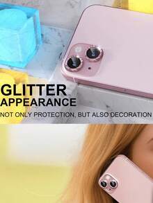 BOLLYMORE 3片装粉色金属环摄像头镜头保护膜，兼容 17 Pro Max / 17 Pro / 17 Air / 17 / 16 Pro Max / 16 Pro / 15 Pro Max / 15 Pro / 14 Pro / 13 Pro / 12 Pro / 11 Pro Max：9H硬度钢化玻璃 - 兼容手机壳设计，防指纹涂层，奢华美观，提升夜间拍摄效果（无气泡，兼容闪光灯，高清晰度） - 粉色 - 查看 7