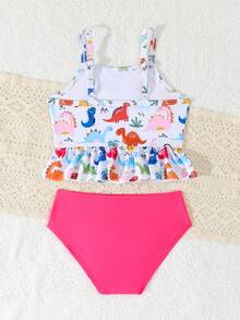 Bộ đồ bơi bikini in hình khủng long mơ mộng cho bé gái - Nhiều màu - Xem 3