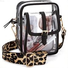 Missnine Clear Bag Stadium Approved PVC Crossbody Purse For Women Transparent Shoulder Concert Bag With Guitar Strap