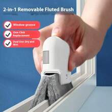 1 pieza Cepillo de limpieza de ranura de alféizar de ventana, herramienta de limpieza de vidrios de ventana para rieles y grietas