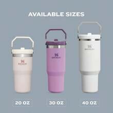 LAN IceFlow Stainless Steel Tumbler Vacuum Insulated Water Bottle For Home Office Or Car Reusable Cup With Straw Leak Resistant Flip Cold For 12 Hours Or Iced For 2 Days Black 2.0 30ozGS4835 - 黑色2.0-30盎司 - 查看 7