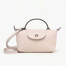 French New Series Cowhide Mini Single Handle Bag Handheld Shoulder Crossbody Dumpling Bag - Nude Pink - View 2