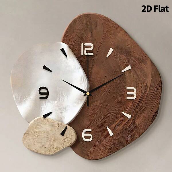 1pc Simple And Creative Art Decoration Wall Clock, Super Quiet Quartz Movement, No Ticking Sound, Suitable For Room Decoration, Home Decoration, Living Room Decoration, Bedroom Wall Decoration, Wall Decoration, Classroom Decoration, Kitchen Decoration, Office Decoration, Restaurant Decoration, House Decoration