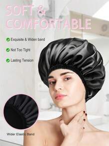 1 Stück einfarbige extra große 3-lagige Haartrocknen Duschhaube, super absorbierendes mikrofaserartiges Material, 100% wasserdichter wiederverwendbarer Haarturban für Frauen mit langem Haar