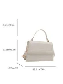 Bolso mini con solapa de color sólido de moda, bolso cruzado para el hombro para damas, adecuado para compras, carteras, estudiantes universitarios, recién llegados y ejecutivos. Perfectos para oficina, universidad, trabajo, negocios, desplazamientos, actividades al aire libre, viajes y excursiones.