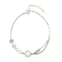 1 Piece Of Sterling Silver Broken Silver Bow Pearl Bracelet Bracelet For Women Simple Ins Temperament New Sweet Bracelet - Five Leaf Flower Bracelet - View 6