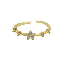 1pc Personalized Custom Gemstone Ring - Custom December Birthstone Small Flower Open Ring Custom Women's Fashion Ring As A Birthday Gift/Christmas Gift/Thanksgiving Gift/New Year Gift For Friends/Family/Partner