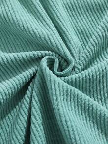 Men's Fitted Straight Casual Corduroy Shorts, Summer - Green - View 5