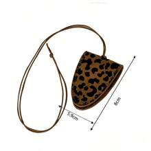 1pc Leopard Print Magnetic Travel Sunglasses Clip, Lanyard Necklace, Eyeglasses Case, Portable Cool Wind Bag, Gift For Girls, Ladies, Office Workers, Suitable For Work, Business Trip, Commuting, Going Out Travel Essentials Travel Accessories Travel Bag Vacation Holiday Back To School School Stuff Sunglasses Women