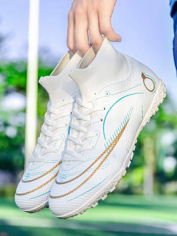 1 par de botas de fútbol para hombres, zapatos deportivos para exteriores, zapatos de entrenamiento de interior, botas de fútbol sala profesionales para césped artificial