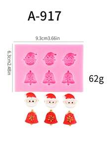 1pc Christmas Snowman & Bell Shaped Silicone Mold, DIY Craft Candle, Soap Making, Baking Decoration