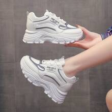 Women's Chunky Sneakers, 2025 New Thick-Sole Casual Sports Shoes, Comfortable Breathable Design For Autumn