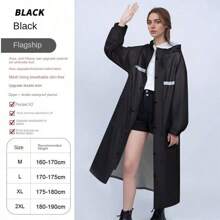 Hochwertiger modischer Regenmantel, verdickter Regenmantel, ganzkörper Regenmantel, wasserdicht und windabweisend Regenjacke für Herren und Damen, multifunktionaler Regenponcho für Outdoor-Aktivitäten wie Radfahren, Reisen, Klettern, wasserdichter Regenmantel in Große Größen, schwarzer Regenmantel, Regenumhang für Erwachsene, Mode-Regenmäntel für Outdoor-Einsatz