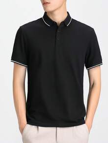 男士纯色 Polo 衫，休闲时尚，适合日常穿着