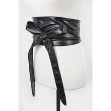 Tie Front Leather Belt - 紅色 - 查看 2