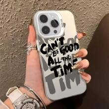bandai Funda de teléfono personalizada con doble sombra y diseño desordenado en inglés compatible con iPhone 16 Pro Max, 15, 14, 13, 12, 11