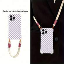 Estuche para teléfono 1 pieza Correa cruzada diagonal de moda Correa para muñeca anticaída de cuatro esquinas Estuche para teléfono Protector para el cuello Teléfono suave, adecuado para la serie 12 13 14 15 16 Pro Pro Plus - Nuevo teléfono con diseño de moda - Colores mixtos 1 - Ver 6