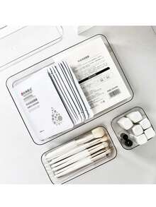 1个优雅透明多层抽屉式化妆品收纳盒，非常适合收纳珠宝和小物件，适合秋季、感恩节、圣诞节、新年等节日作为家居装饰，时尚实用的梳妆台收纳方案，提升您的卧室和起居空间，精致的设计方便物品整理，营造独特的房间氛围，是情人节和特殊场合送给爱人的完美礼物，这款多功能收纳盒将提升您的家居装饰风格。 - 無色 - 查看 2