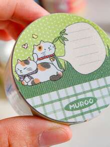 1 Roll High-Quality Student Scrapbooking Decorative Stickers, Cat Town Series, Suitable For Gifts, Office, Home, Marking, Labels, Classrooms, Entertainment Toys, Student Planner Creative Vintage Deco Stickers,School Supplies,Back To School