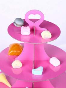 1 pieza Soporte para exhibir pastel de unicolor, plegable para fiestas, comidas, exhibición de pasteles de cumpleaños y postres, con opciones de varios colores, apto para reuniones en el hogar - Multicolor - Ver 5