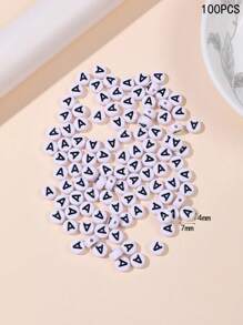 100 pezzi/set perline acriliche con grafica di lettere per il fai da te