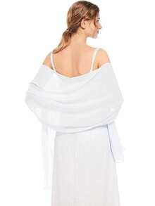 1pc Chiffon Shawls Scarves Wraps For Bridal Wedding Party Evening Dress And Special Occasion Dresses Casual Fall Clothes For Women - Beige - View 8