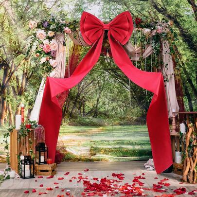 Giant Bow Decoration Big Coquette Ribbon Bows For Wedding Engagement Birthday Party Backdrop Wall Decor