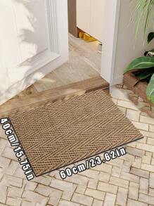 1pc Raw Linen Textured Visual Effect, Lightweight Anti-Slip Doormat, Bathroom Mat, Indoor Entryway Rug, Bathroom Bedroom Mat, Outdoor Carpet, Dirt-Resistant Easy Care, Machine Washable & Ironing, Home Decor Gift
