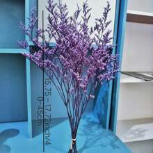 10-12 Stängel erhaltener natürlicher Zitronengrasstrauß, echte frische Caspia Bellidifolium, Lavendel, Schleierkraut, geeignet für Hochzeit, Geburtstag, Heimdekoration, Muttertag, Valentinstag, ländliche Feiertage (Lila)