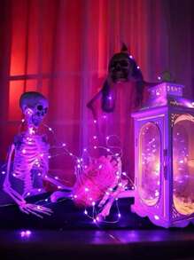 LED Fairy Light Battery Made, 1 Pack Mini Battery Powered Copper Wire Starry Sky Fairy Light For Bedroom, Twinkling Light Mason Jar Light Waterproof Firefly Light DIY Party, Christmas, Party, Wedding, Center Decoration, Decoration, Valentine's Day Decoration, Halloween Decoration (Purple Color)