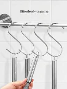 10 حزمة من خطاطيف الفولاذ المقاوم للصدأ على شكل حرف S بأحجام صغيرة/متوسطة/كبيرة - خطاطيف معدنية متعددة الأغراض للتعليق في المطبخ والورشة والحمام والحديقة، ديكور حمام، منظم حمام، عودة إلى المدرسة الصيفية اليوم الوطني