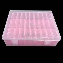 1 pieza Caja de exhibición de joyería de plástico transparente, organizador de sobremesa a prueba de polvo para joyería DIY, cuentas, colgantes, cristales, gemas