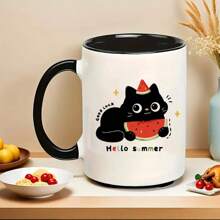 Party Painted Cartoon Style Pattern Ceramic Cups Tableware, Mugs, Coffee Cups, Tea Cups, Milk Cups, Ceramic Cups, Suitable For There Are A Variety Of Colours, Reusable Multi-Purpose Cups, Machine Washable, Durable And Microwaveable, Can Be Used For Milk, Coffee, Tea, Etc.